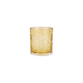 -AMBER DOUBLE OLD FASHIONED GLASS. 3.5" TALL, 10 OZ. CAPACITY                                                                               