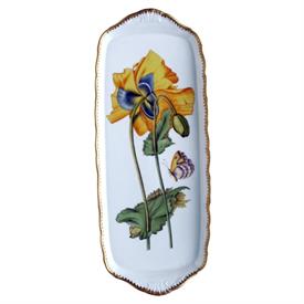 -SANDWICH TRAY WITH LARGE YELLOW FLOWER. 14.5" LONG, 5" WIDE                                                                                