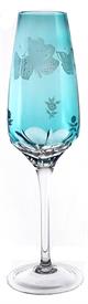 -TURQUOISE CHAMPAGNE FLUTE                                                                                                                  