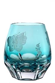 -TURQUOISE DOUBLE OLD FASHIONED GLASS                                                                                                       