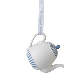 _,ICONIC WHITE TEAPOT ORNAMENT. 2.64" TALL, 2.09" WIDE                                                                                      