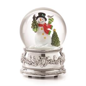 -SNOWMAN MUSICAL SNOW GLOBE. PLAYS 'WE WISH YOU A MERRY CHRISTMAS'. 5.75" TALL. MSRP $60.00                                                 