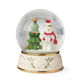 _,HAPPY HOLLY DAYS SNOW GLOBE WITH SNOWMAN. 5" TALL, 4" WIDE. MSRP $90.00                                                                   