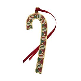 _,43RD ENAMELED CANDY CANE ENAMELED ORNAMENT (RED & GREEN ORNAMENTS). GOLD PLATED. MSRP $55.50                                              