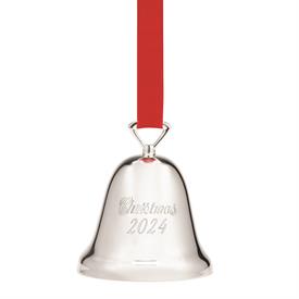 -,"CHRISTMAS 2024" ANNUAL SILVER PLATED BELL ORNAMENT. 3" TALL                                                                              