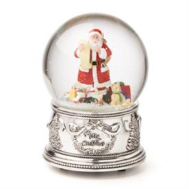 -,WINTER TRADITIONS SANTA MUSICAL SNOW GLOBE. PLAYS 'JINGLE BELLS'. 5.5" TALL, 4" WIDE                                                      