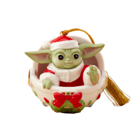 -,GROGU'S HOLIDAY HOVER PRAM ORNAMENT. 3" WIDE. MSRP $80.00                                                                                 