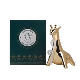 -,BABY GIRAFFE MONEY BANK. GOLD FINISHED. 5" LONG, 3.25" WIDE, 5.5" TALL                                                                    