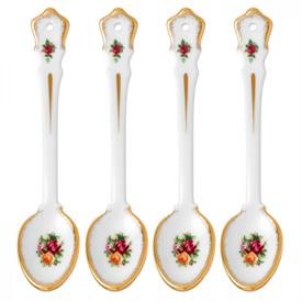 -SET OF 4 SPOONS. HAND WASH. 6" LONG.                                                                                                       