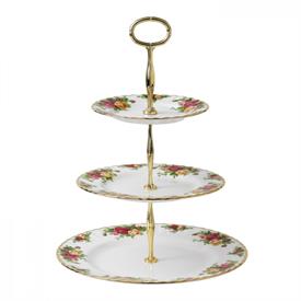 -3-TIER CAKE STAND. HAND WASH. 10.5" WIDE.                                                                                                  