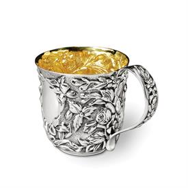 -,LARGE ROSE BABY CUP. STERLING SILVER. HOLDS 4.5 FL OZ. 2.5" TALL MADE BY GALMER OF NEW YORK.ENGRAVABLE                                    