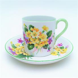 ,PRIMULETTE' DEMITASSE CUP & SAUCER. COFFEE CAN SHAPE. CA. 1945                                                                             