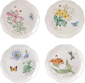 -SET OF 4 ACCENT PLATES, ASSORTED STYLES. 9" WIDE. DISHWASHER & MICROWAVE SAFE. MSRP $86.00                                                 