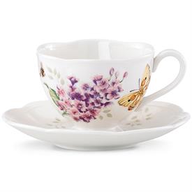 -ORANGE SULPHER CUP & SAUCER. 8 OZ. CAPACITY. DISHWASHER & MICROWAVE SAFE. BREAKAGE REPLACEMENT AVAILABLE. MSRP $40.00                      