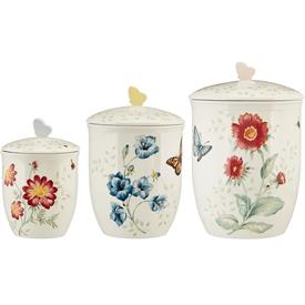 -SET OF 3 CANISTERS. 8.75", 7.5" & 5.75" TALL. MSRP $215.00                                                                                 