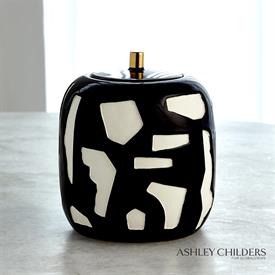 _,LARGE ABSTRACT JAR BY ASHLEY CHILDERS. 7.25" TALL, 6.25" WIDE                                                                             