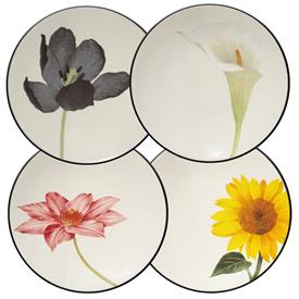 -SET OF 4 FLORAL BREAD PLATES                                                                                                               