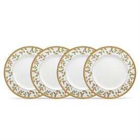 -SET OF 4 HOLIDAY ACCENT PLATES, 9"                                                                                                         