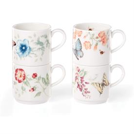 -SET OF 4 STACKING MUGS, ASSORTED STYLES. 10 OZ. CAPACITY. MSRP $72.00                                                                      